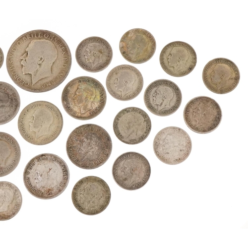 1271 - Pre 1947 silver coins comprising florin, sixpences and threepences.