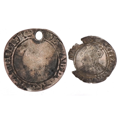 1261 - Elizabeth I hammered silver shilling and sixpence.