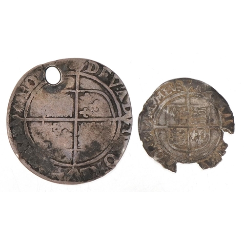 1261 - Elizabeth I hammered silver shilling and sixpence.