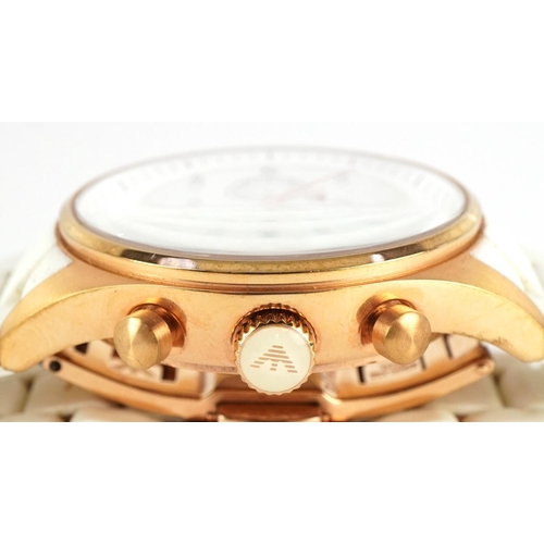 3420 - Emporio Armani, a gentlemen's gold plated AR-5920 quartz wristwatch, serial number 251803, the dial ... 