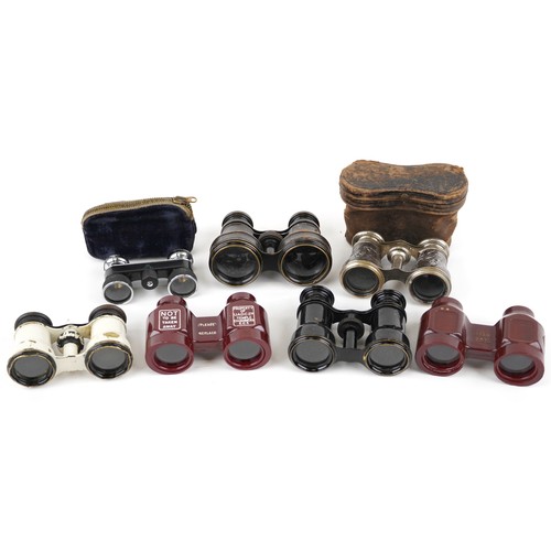 1181 - Seven pairs of vintage opera glasses including Jumell Duchess.