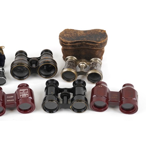 1181 - Seven pairs of vintage opera glasses including Jumell Duchess.