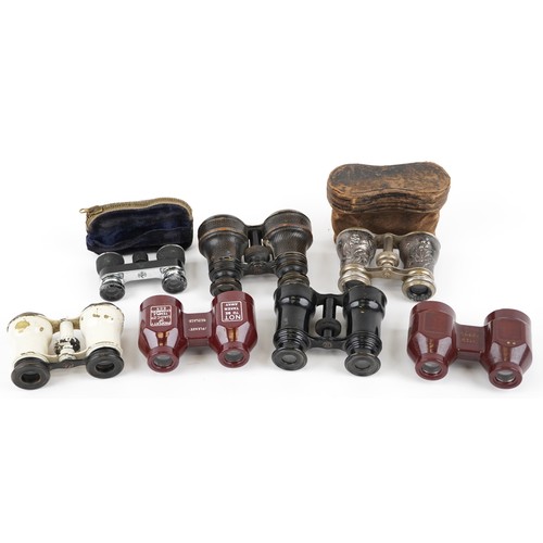 1181 - Seven pairs of vintage opera glasses including Jumell Duchess.