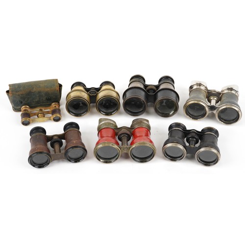 1182 - Seven pairs of vintage opera glasses including Chevalier.