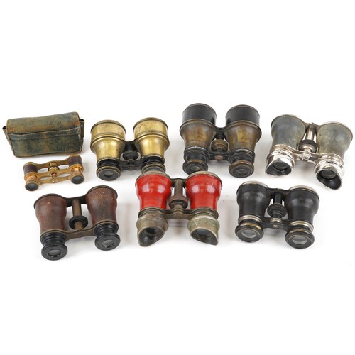 1182 - Seven pairs of vintage opera glasses including Chevalier.