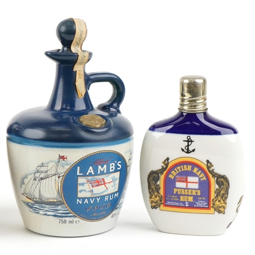 510 - Four bottles of rum including a Nelson's Blood British Navy Pusser's rum and a Lamb's Navy rum.