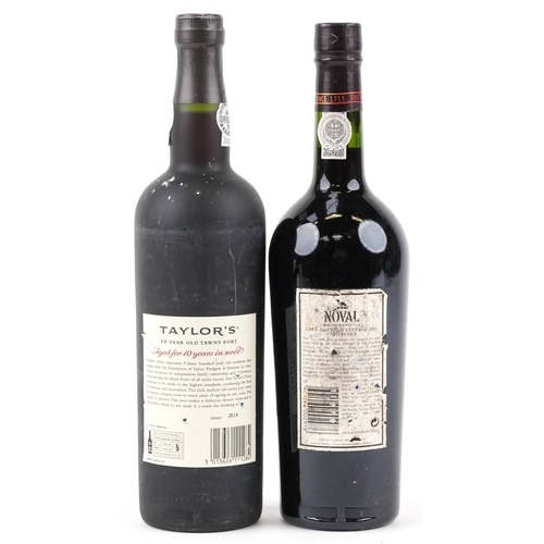 518 - Bottle of Taylor's Ten Year Old Tawny port bottled in 2014 and a bottle of Noval Unfiltered port bot... 
