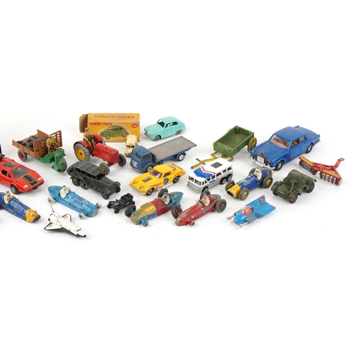 1025 - A collection of vintage diecast vehicles including Dinky Toys Armoured car, Corgi Toys Chevrolet Cor... 