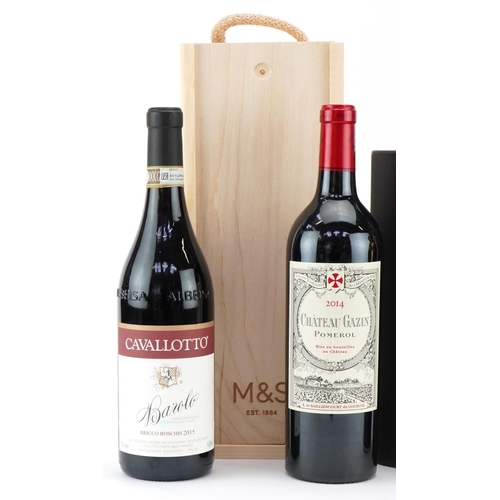 526 - Two bottles of red wine comprising 2014 Château Gazin Pomerol and 2015 Bricco Boschis Cavallotto tog... 