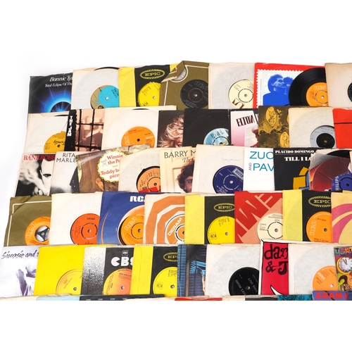 Vinyl LP records and 45rpm records including David Bowie, UB40, Jacky ...