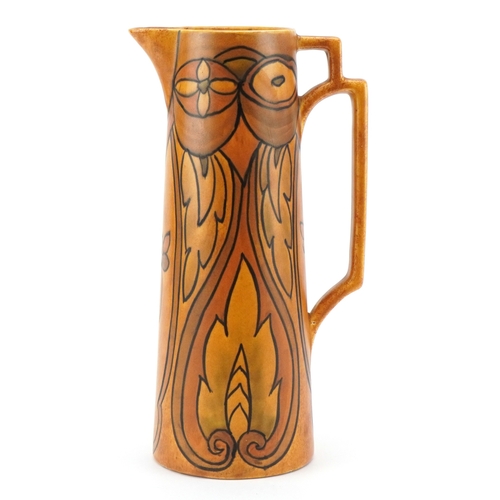 An Art Deco Wadeheath Flaxman Ware pottery jug, 30cm high.