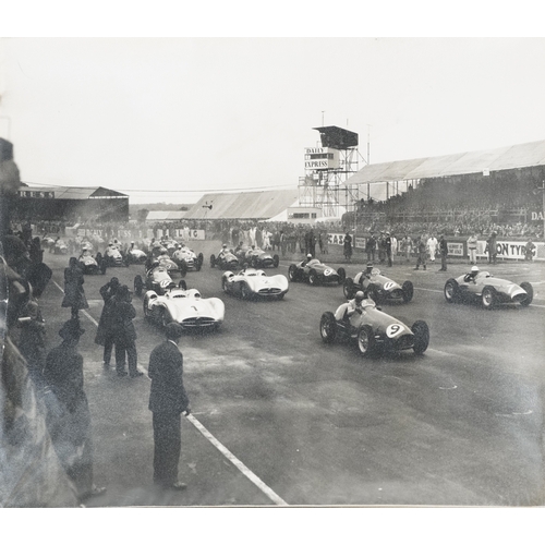 A collection of black and white press photographs, circa 1954, including Formula 1, World Cup 1954, The British Grand Prix, British Athletics Championship and various others, published by The Associated Press, The 'Topical' Press Agency, Sport & General Press Agency and Planet News Ltd., variously sized, the largest 26cm x 21cm.