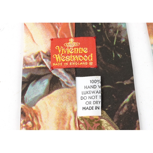 A Vivienne Westwood silk and gold leaf tie from The A/W 1990