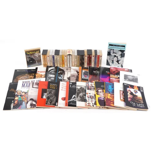 1513 - A large collection of vintage and later theatre cassettes and playwright script books including Cats... 
