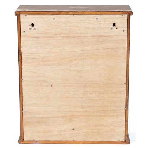 139 - An early 20th century 'Gipsy' oak framed wall mounted Penny amusement arcade game, 62cm H x 52cm W x... 