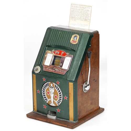 138 - A mid 20th century American 'Stars of the Silver Screen' One Armed Bandit amusement arcade game, 62c... 