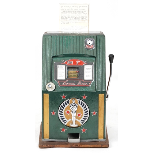 138 - A mid 20th century American 'Stars of the Silver Screen' One Armed Bandit amusement arcade game, 62c... 