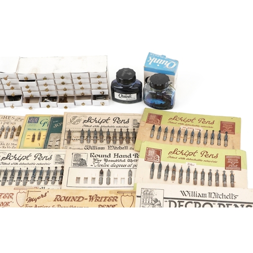 436 - A good collection of dip pen nibs including William Mitchell, Joseph Gillott & Sons, and G. W Hughes... 