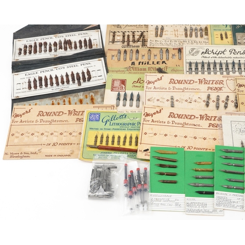 436 - A good collection of dip pen nibs including William Mitchell, Joseph Gillott & Sons, and G. W Hughes... 