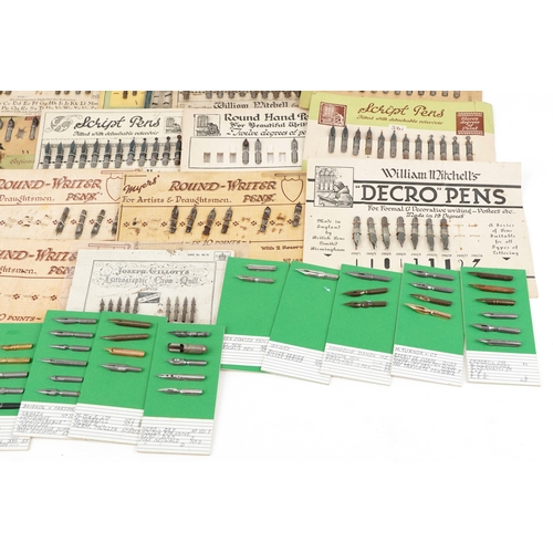 436 - A good collection of dip pen nibs including William Mitchell, Joseph Gillott & Sons, and G. W Hughes... 