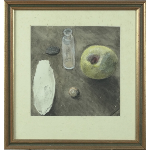 Still life objects, 20th century British school mixed media on paper ...