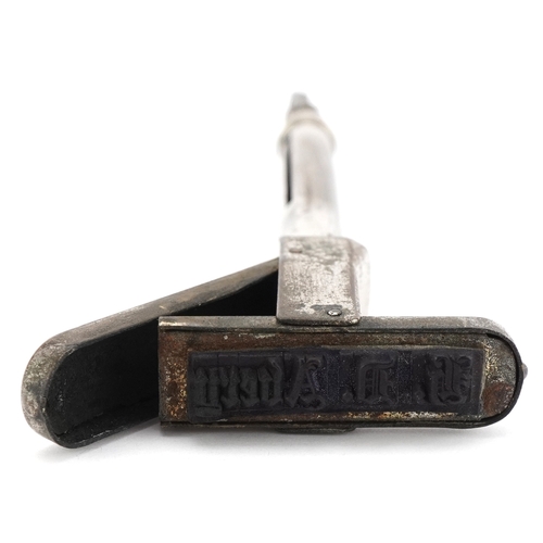 394 - Five various early 20th century plated dip pens and propelling pencils, L-18cm.