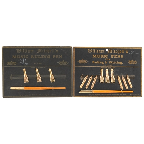 Two sets of William Mitchell music ruling pen dip nibs, Birmingham ...