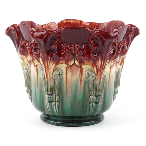 109 - An Art Nouveau Bretby pottery jardinière impressed marks to the base, 24cm high.