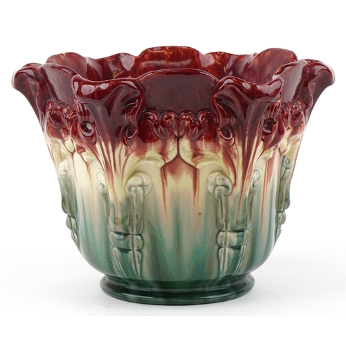 109 - An Art Nouveau Bretby pottery jardinière impressed marks to the base, 24cm high.