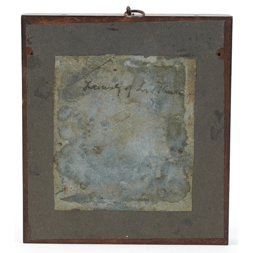 30 - An early 19th century hand painted porcelain plaque with a female bust, signed verso and housed in a... 