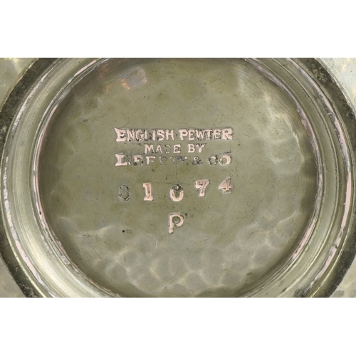 5 - A Liberty & Co planished pewter twin handled sugar bowl numbered 01074 together with an Arts & Craft... 