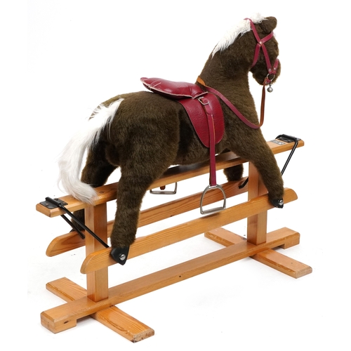 1448 - A small 20th century rocking horse by Pegasus of Crewe, 72cm H x 92cm L x 39cm D.