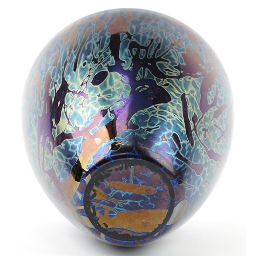 69 - A Royal Brierley iridescent art glass vase, 22cm high.