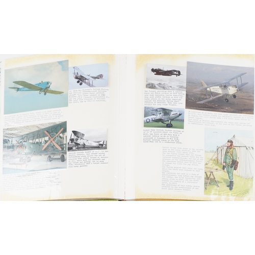 1304 - A large collection of military interest cigarette cards, some silk, arranged in three albums and Pap... 