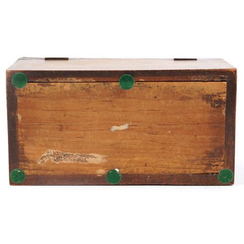 367 - A late George III mahogany tea caddy, the hinged lid revealing two compartments, 12cm H x 24cm W x 1... 