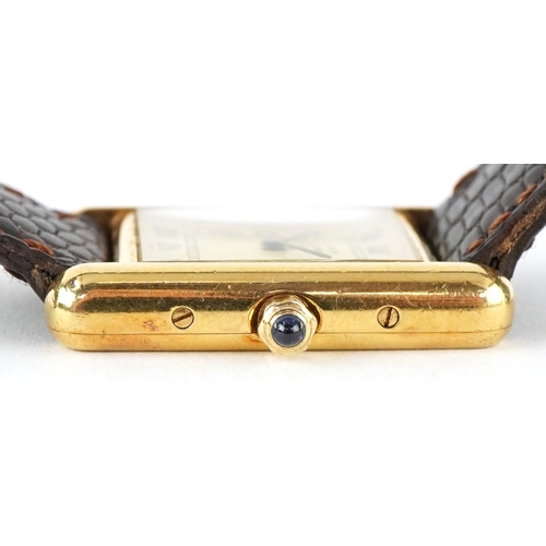 3018 - Cartier, a ladies silver gilt Must de Cartier quartz wristwatch, the case numbered 366001 32438, 20m... 