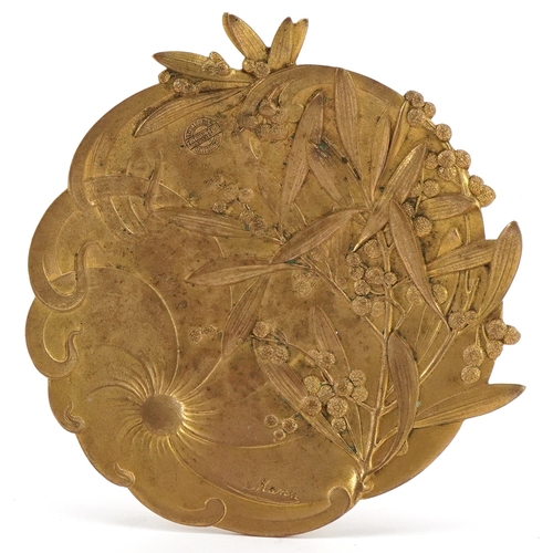 7 - L. Kann - a French Art Nouveau gilt bronze ring tray by Thiébaut Fumière et Gavignot, Paris, 15cm in... 