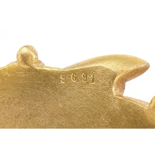 7 - L. Kann - a French Art Nouveau gilt bronze ring tray by Thiébaut Fumière et Gavignot, Paris, 15cm in... 