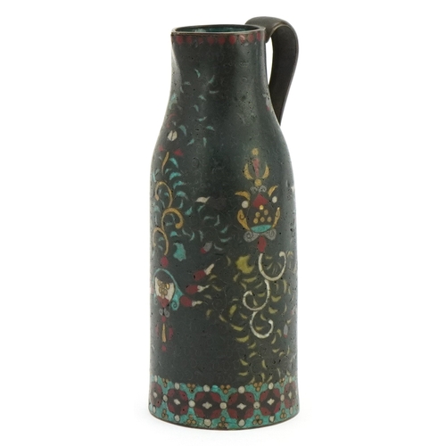 62 - A 19th century Chinese cloisonné jug, paper label to the base, 14cm high.