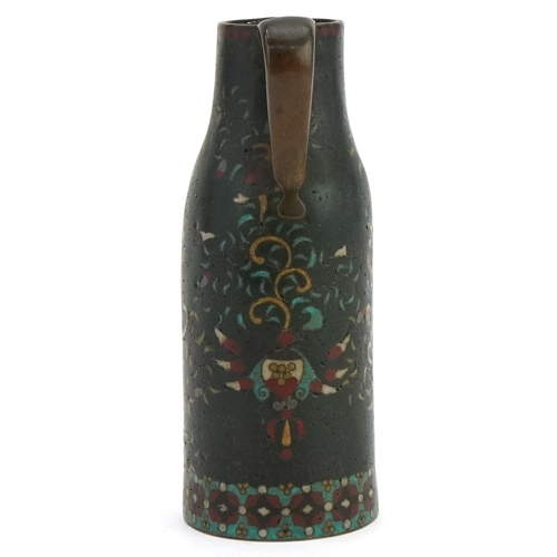 62 - A 19th century Chinese cloisonné jug, paper label to the base, 14cm high.