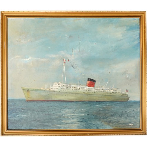 2650 - RMS Caronia (Green Goddess), Cunard White Star Liner 1947-1967, a mid 20th century British school oi... 