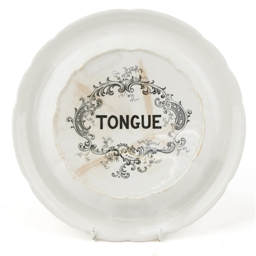 91 - A Victorian porcelain beef tongue plate, 26.5cm in diameter.
