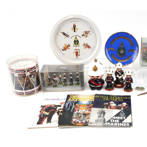 1305 - A collection of Royal Marine interest ephemera including a hand written training book, Britain's fig... 