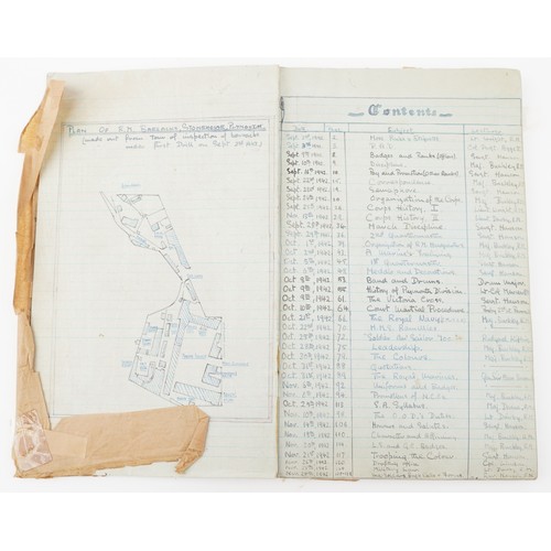 1305 - A collection of Royal Marine interest ephemera including a hand written training book, Britain's fig... 
