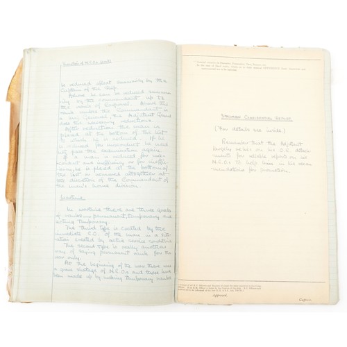 1305 - A collection of Royal Marine interest ephemera including a hand written training book, Britain's fig... 