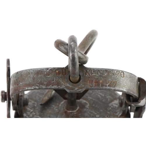 1410 - Vintage military interest carbide lamp, 22cm high