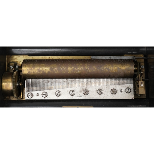 109 - Nicole Frères, a 19th century Swiss inlaid burr walnut music box playing on six airs, 50cm wide.