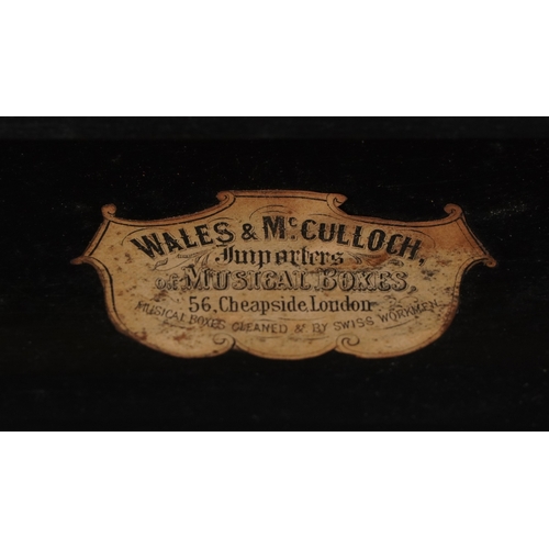 109 - Nicole Frères, a 19th century Swiss inlaid burr walnut music box playing on six airs, 50cm wide.