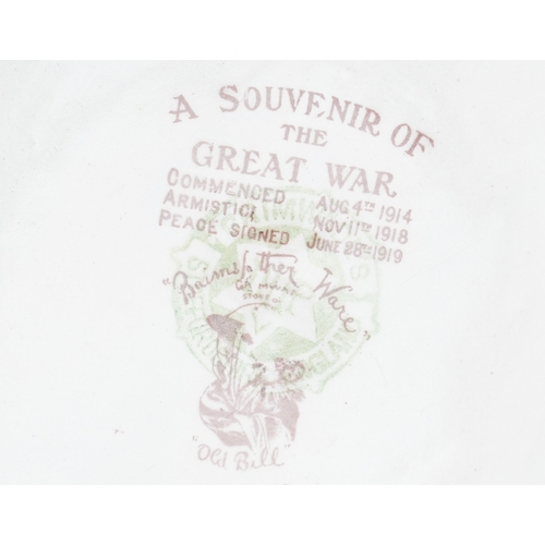 1412 - A collection of military interest Grimwades Bruce Bairnsfather porcelain, some inscribed Made by the... 