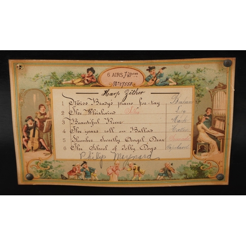 110 - An early 19th century inlaid burr walnut music box playing on six airs, paper label to the interior,... 